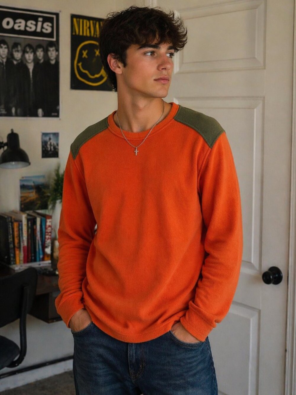 BRAND NEW Champion Orange and Green Long sweatshirt